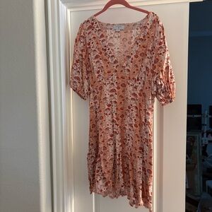 RHODE X TARGET Floral Pink Mini Dress Short Sleeves 14 Designer Collab